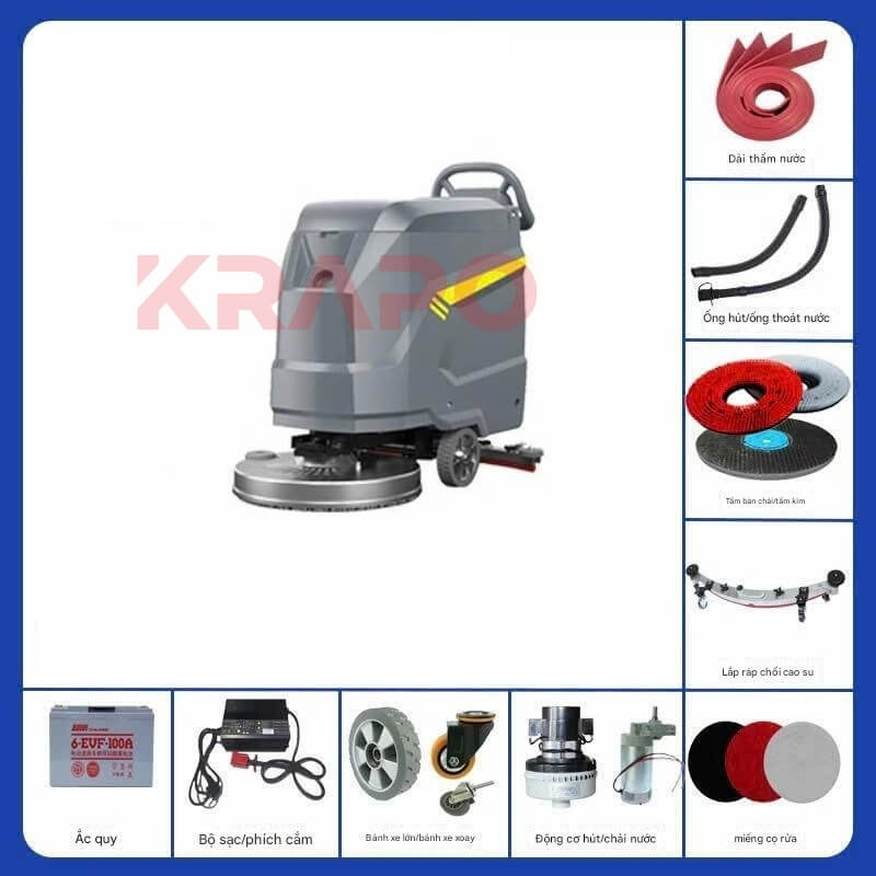 Máy đánh sàn công nghiệp liên hợp Krapo RS-D3 Máy đánh sàn công nghiệp liên hợp Krapo RS-D3