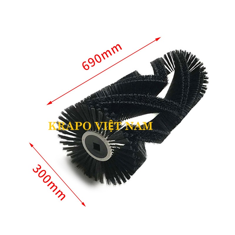 Chổi giữa máy quét rác công nghiệp ngồi lái Krapo Choi chinh may quet rac 300mmx690