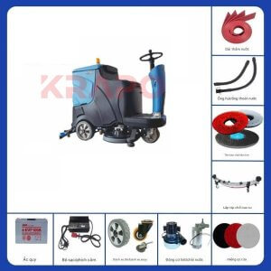 Máy chà sàn công nghiệp ngồi lái Krapo TT850BT